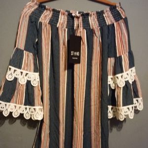 Stand off the shoulder mini dress